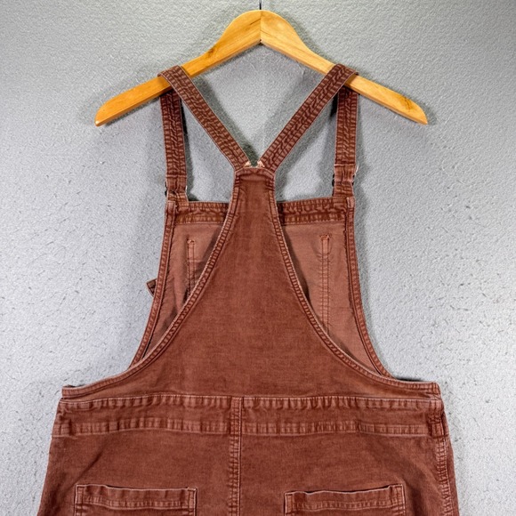 Aerie Work and Play Corduroy Overall Womens Large Brown Jumper Tapered Relaxed - Picture 2 of 15
